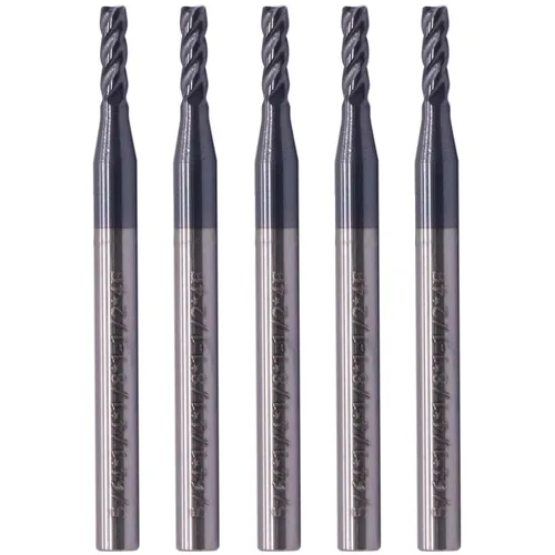 Vista 14 de BestParts 5 fresas cuadradas de carburo sólido de alto rendimiento, revestimiento AlTiN, 4 flautas, hélice de 30 grados, diámetro de corte de 1/2