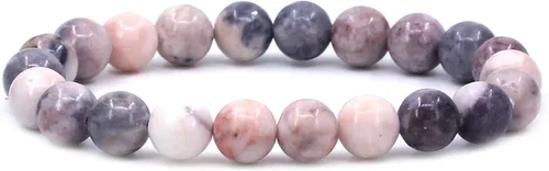 Vista 120 de Amandastone Pulsera elástica de cuentas redondas de 0.315 in con piedras preciosas naturales de 7 pulgadas