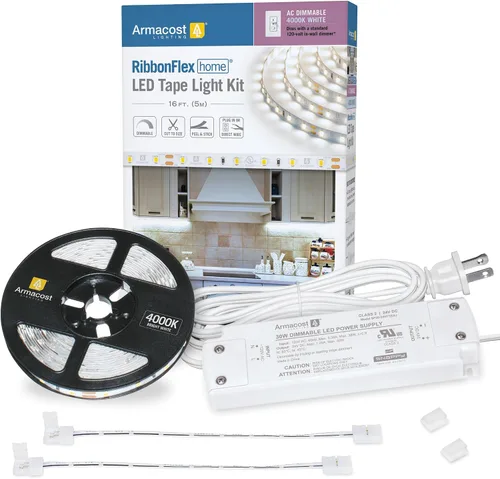 Vista 17 de Armacost Lighting Kit de luz en cinta LED regulable para AC del hogar, blanco cálido suave (1.5M) 424502 2700K blanco cálido 5 m