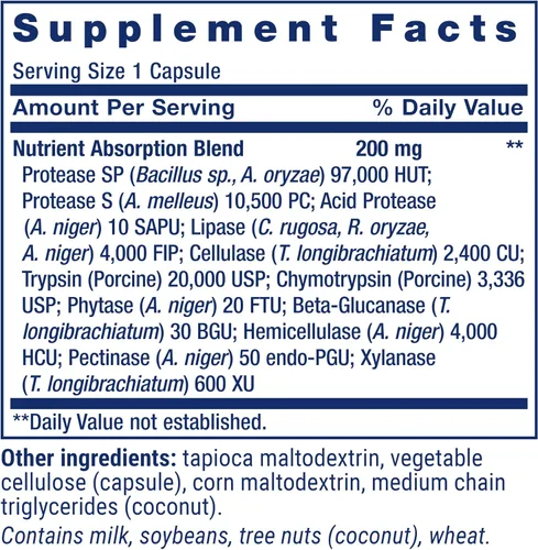 Vista 3 de Life Extension Extraordinary Enzymes, Digestive Health Support, Nutrient Absorption, Digestive enzymes, Non-GMO, 60 Capsules