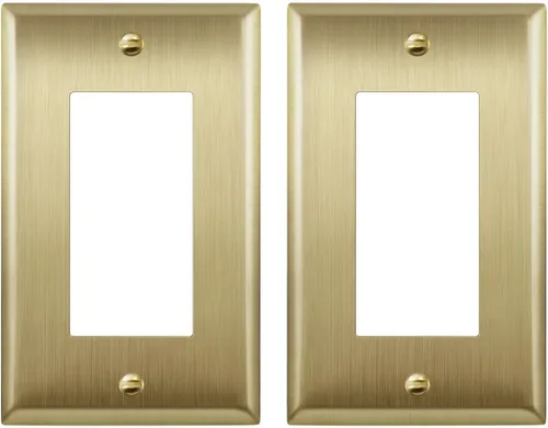 Vista 17 de ENERLITES Placa decorativa doble de metal para interruptor o receptáculo, placa de pared de acero inoxidable, resistente a la corrosión