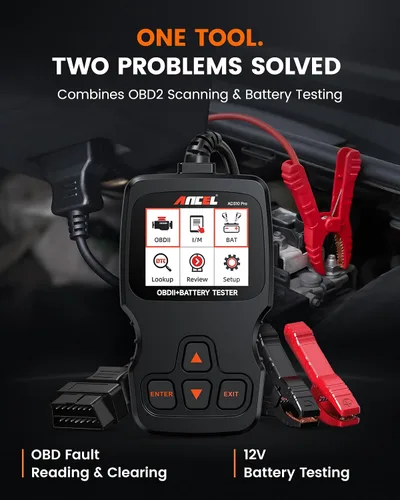 Vista 2 de ANCEL AD310 Pro - Escáner Bluetooth OBD2 con probador de batería, lector de códigos de luz de motor y herramienta de diagnóstico de automóvil, Gris