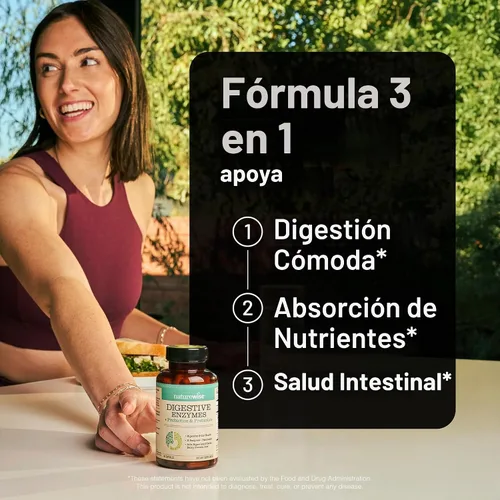 Vista 3 de NatureWise Enzimas Digestivas – Enzimas Múltiples con Probióticos + Prebióticos – Comodidad Después de la Comida y Apoyo de la Hinchazón + Ayuda a