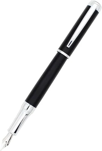 Vista 3 de Pluma estilográfica de acero inoxidable, pluma estilográfica de punta fina, pluma de negocios, pluma estilográfica de luz, para regalo, escuela