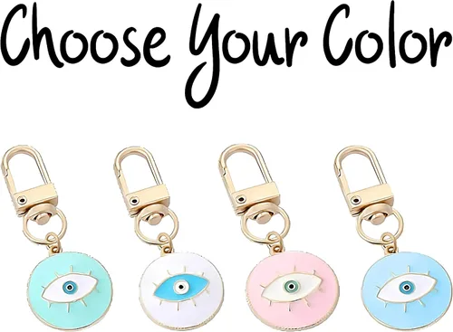 Vista 7 de Evil Eye Keychain for Women Protection Good Luck Charms Key Chain for Car Keys Holder Bag Purse