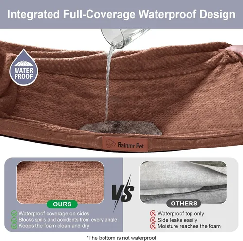 Vista 4 de Cama ortopédica para perros pequeños y medianos, cama de espuma viscoelástica para mascotas con funda extraíble lavable, parte inferior