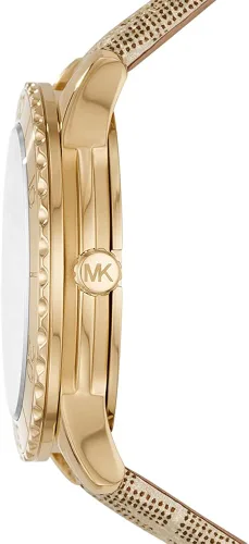Vista 2 de Michael Kors Runway - Reloj de PVC dorado de tres manos para mujer modelo MK6999 Oro Reloj de cuarzo