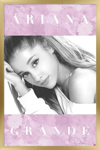 Vista 9 de Trends International Ariana Grande - Póster de pared floral, 14.725 x 22.375 pulgadas, versión enmarcada de madera de granero