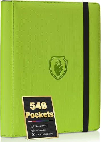 Vista 29 de Carpeta prémium de 9 bolsillos para tarjetas de 360 tarjetas, carpeta de tarjetas comerciales Fabmaker PU Sturdy Card Collection Album