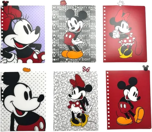 Vista 5 de Cuaderno de Disney de Minnie y Mickey Mouse, encuadernado en espiral, 144 páginas a rayas, 20 x 18 cm, Rojo Mickey and Minnie Mouse School