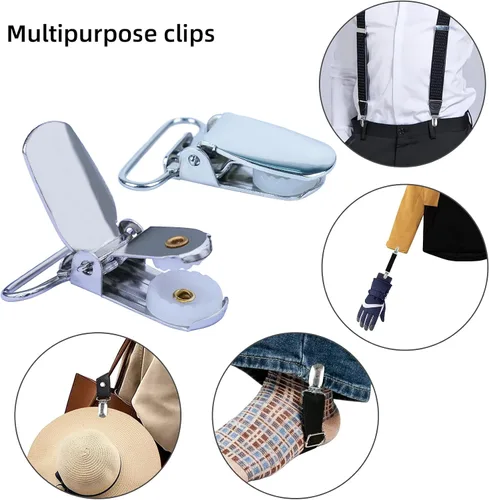 Vista 6 de MELOTOUGH Clips de suspensión chapados en níquel pequeños clips resistentes de 1 pulgada