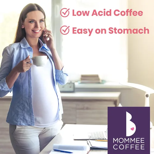 Vista 2 de Mommee Coffee Café molido descafeinado bajo en ácido, granos de café descafeinado 100% orgánico arábica con sabor a caramelo suave, molido medio