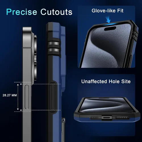 Vista 297 de DEERLAMN Funda para iPhone Xs Max con funda deslizante para cámara + protector de pantalla, soporte giratorio de anillo de grado militar a prueba