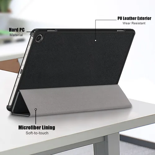 Vista 3 de Funda para tablet Amazon Fire Max 11 (13ª generación, 2023), funda protectora de piel sintética, delgada, ligera, triple soporte, magnética, rígida
