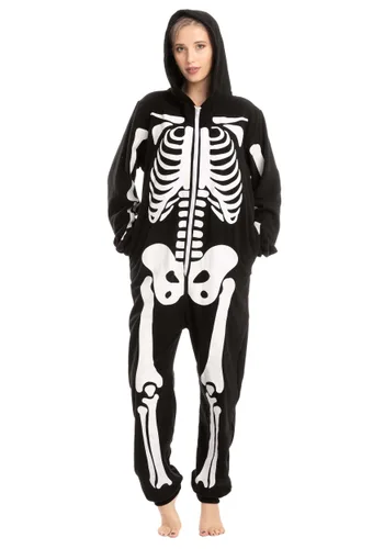 Vista 7 de Pijama con Capucha de Esqueleto para Adultos Multicolor