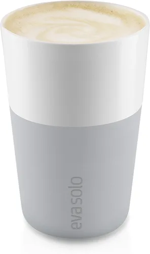 Vista 18 de Eva Solo 2 Tazas Tumbler de Espresso Tazas de Café Tumbler de Porcelana de 3 oz con Agarre Recubierto de Silicona Diseño Danés, Funcionalidad