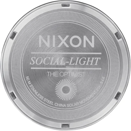 Vista 4 de NIXON Optimist A1342-50M - Reloj analógico resistente al agua esfera de reloj de 1319in pulsera de acero sólido Stanless de 0551in con cierre