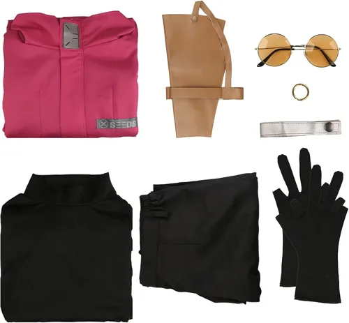 Vista 7 de Todollcos Vash The Stampede - Chaqueta de cosplay para adultos, disfraz de Trigun para hombre, abrigo con capucha y lentes de sol y aretes, trajes