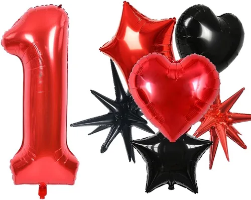 Vista 205 de Toniful - Globos de helio grandes de números del 0 al 9 de 40 pulgadas, color negro, globos digitales de número 0, globos de papel de aluminio