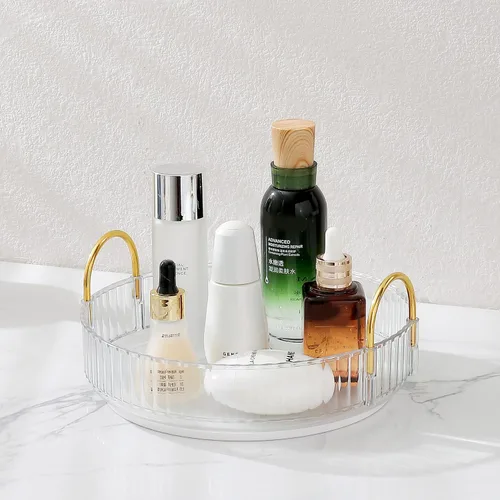 Vista 14 de Aveniee Organizador de maquillaje giratorio de 360 grados para tocador, organizadores de baño mejorados para perfume y cuidado de la piel