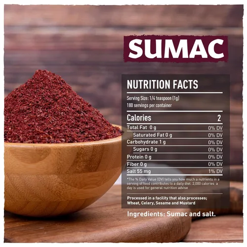 Vista 2 de Eastanbul Sumac Spice, 6.4 onzas, zumaco molido, condimento de especias turcas Fresh Farm para platos mediterráneos y platos de Oriente Medio, polvo