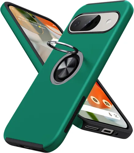 Vista 17 de JAME Funda delgada para Google Pixel 7 Pro, soporte de anillo a prueba de Azul