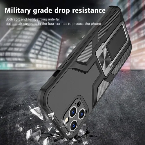Vista 6 de Funda para iPhone 11 Pro Max anticaídas, resistente grado militar, a prueba de golpes, doble protección (TPU+PC), funda magnética sólida y duradera