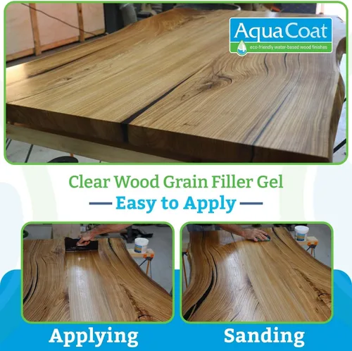 Vista 7 de Aqua Coat Gel Rellenador de Veta de Madera Transparente a Base de Agua, Secado Rápido, Bajo Olor, Bajo VOC, Lijable, Teñible y Pintable, Fácil