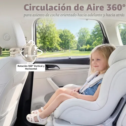Vista 5 de AMACOOL Ventilador de cochecito a pilas, esenciales de viaje para bebés para la playa, Disney, para recién nacidos, regalos de baby shower, búsqueda