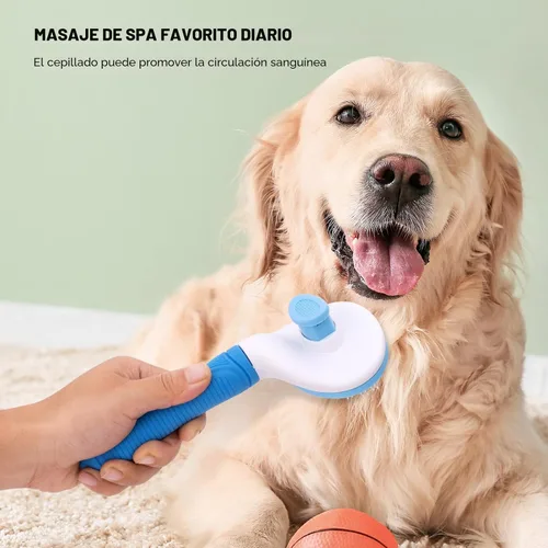 Vista 2 de Cepillo de limpieza automática para el aseo de mascotas - Elimina la capa interior suelta y la muda, adecuado para gatos y perros de pelo largo