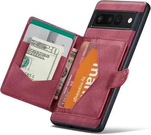 Vista 18 de Funda para Google Pixel 6 Pro, cartera magnética desmontable con ranura para efectivo, soporte de carga inalámbrica, función atril compatible