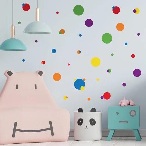 Vista 2 de Calcomanías de pared con 10 números, juego de remolacha, calcomanías de pared de colores primarios, juego de calcomanías de pared