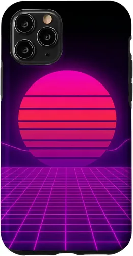 Vista 29 de Funda con diseño estético para iPhone 16 Retrowave Synthwave de los años 80 y 90