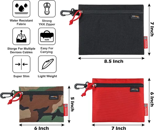 Vista 7 de Rough Enough - Bolsa de herramientas pequeña, organizador de almacenamiento de múltiples herramientas con paquete de bolsas de clip