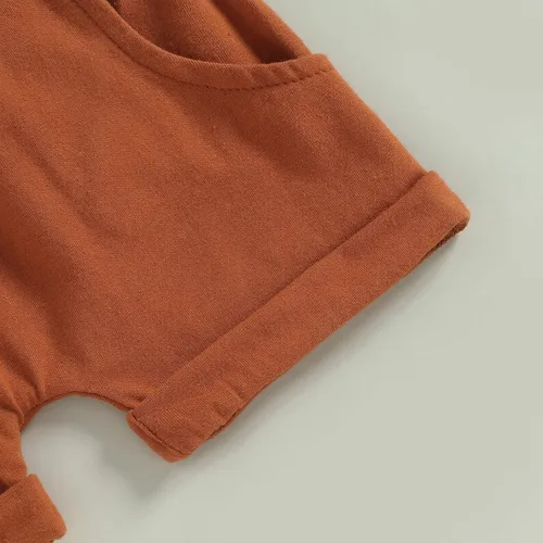 Vista 6 de Mama Is My Bestie, ropa de bebé para niños y niñas, camisa con letras, mameluco + pantalón deportivo de color sólido, traje de verano de 2 piezas