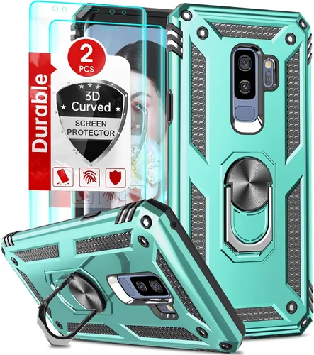 Vista 12 de LeYi Funda para Samsung Galaxy S9 Plus, Galaxy S9+ Plus con [paquete de 2] protector de pantalla curvado 3D, [grado militar] soporte de anillo