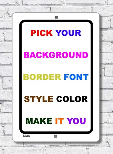 Vista 2 de Letrero de metal personalizado para diseñar tus propios colores (9 x 12, horizontal)