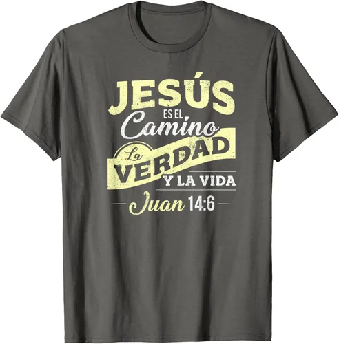 Vista 97 de Camisas de la Biblia de Jesus para los Cristianos Camiseta Española Negro