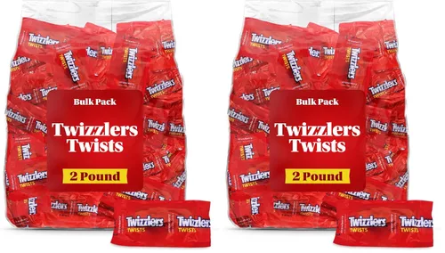 Vista 7 de Paquete a Granel de Dulces de Regaliz Twist con Sabor a Fresa de 2 Libras - Dulces Masticables Envueltos Individualmente para Relleno de Canastas