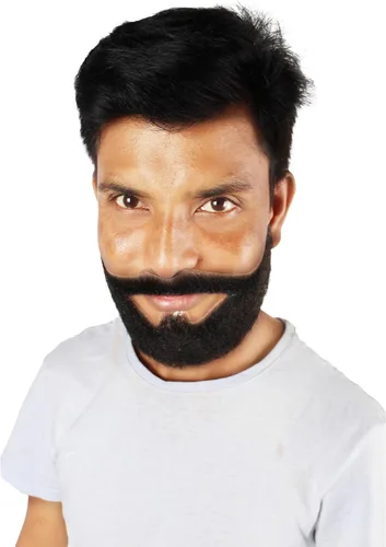 Vista 7 de HPO pelo sintético barba Cosplay pelo facial para hombre