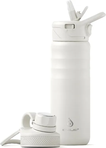 Vista 31 de IDEUS Botella de agua aislada de 12 onzas, botella de agua aislada de acero inoxidable para la escuela, botellas aisladas con pajitas a prueba