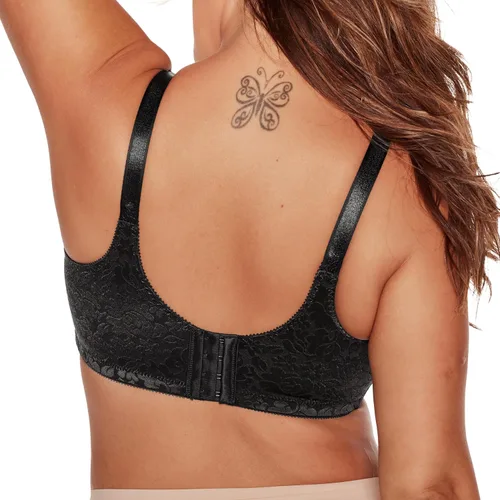 Vista 3 de Bali Women's Wireless Lace Bra, Double Support Lace Bras for Women, Stay-in-Place Straps, Full Coverage, Comfortable