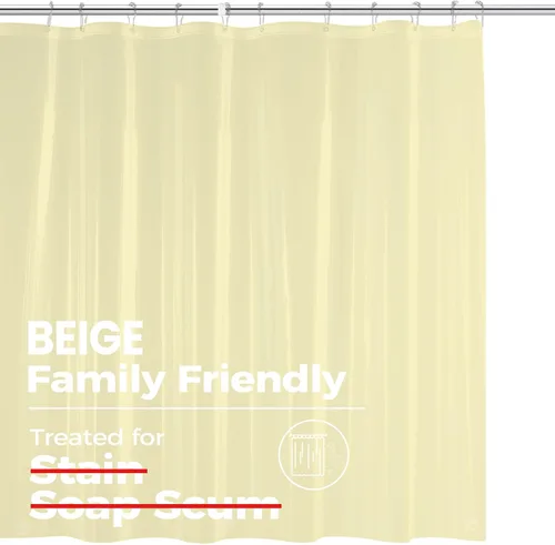 Vista 26 de Downluxe - Forro de cortina para regadera de 72x72 - PEVA transparente. Calibre 3, calibre 8, esmerilado ligero, impermeable, inodoro con orificios