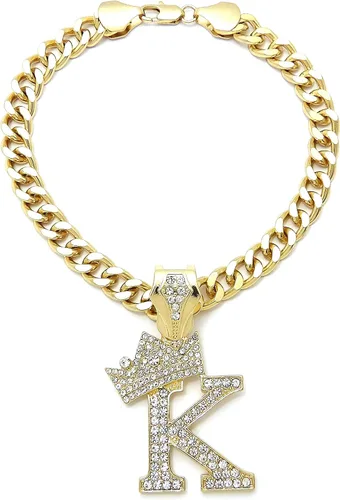 Vista 37 de Collar de cadena con letra inicial cubana para perro, collar de cadena para mascotas, gato, collar para cachorro (S, 25 cm)