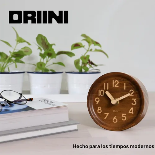 Vista 7 de Driini Reloj de Escritorio Analógico de Madera – 4.3 pulg. Madera de Pino Decorativa, Diseño Sin Tic-Tac – Reloj de Repisa Silencioso de Barrido
