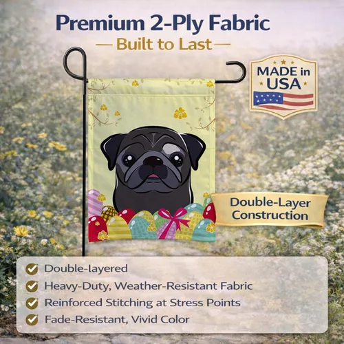 Vista 101 de Caroline's Treasures BB1923GF Bandera decorativa para jardín con diseño de Border Collie, para caza de huevos de Pascua, para jardín, jardín, patio