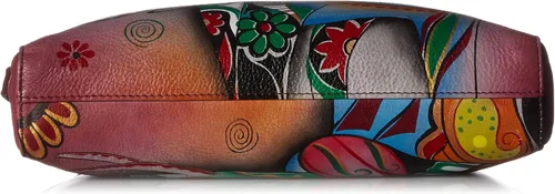 Vista 4 de Anna by Anuschka Bandolera mediana delgada de cuero genuino pintada a mano para mujer