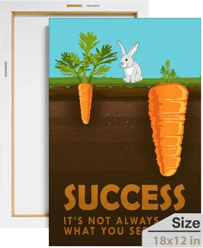 Vista 31 de Lienzo decorativo motivacional para pared con texto en inglés "Road To Successful" (Camino al éxito), diseño motivacional para la oficina, con texto