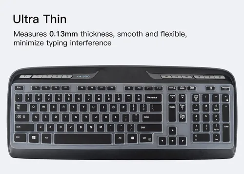 Vista 6 de Logitech MK320 K330 MK335 - Funda de teclado de silicona impermeable para Logitech MK320 MK335, color negro
