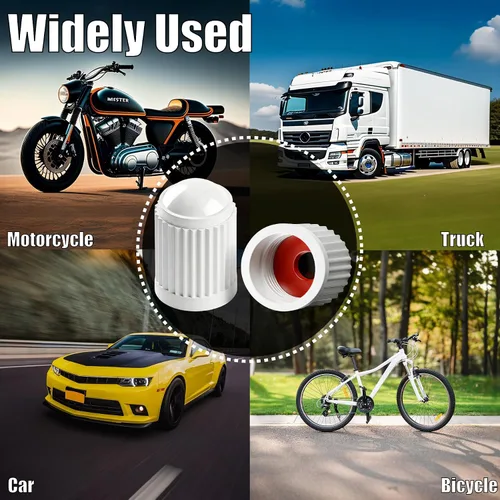 Vista 108 de 10 piezas de tapas de válvula de neumático TPMS con vástago largo, tapas de válvula de rueda de plástico negro para TPMS TR20008, tapas de vástago